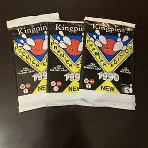 (3) - 1990 PBA Kingpins Bowling 10 card Unopened Pack Trading Cards Pack Lot