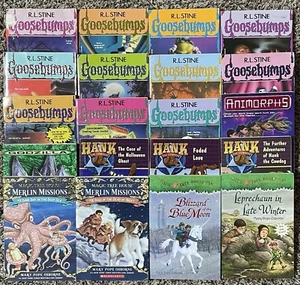 Vintage 20 Bücher Lot Gänsehaut, Hank der Kuh Hund, Animorphs, Magic Treehouse - Bild 1 von 11