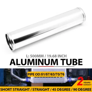 Car Intercooler Intake Aluminum Pipe Tube Chrome Straight 51/57/63/70/76 Sizes - Picture 1 of 6