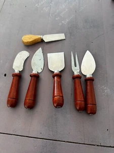 Williams Sonoma Stainless Steel Wood Cheese Knife Set - Picture 1 of 3
