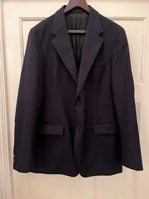 PRADA Navy Blue, Patch Elbow, Wool Blazer - Size 52R - Image 1 of 4