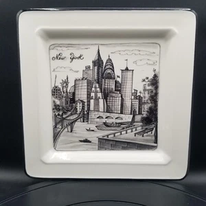 Piatto Brunelli Made In Italy Serie Città New York Piatto Quadrato 10" - Foto 1 di 8