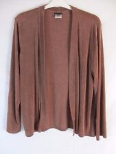 Citiknits Womens Jacket Brown Sz Medium Open Front Stretch Long Sleeve AA293