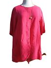 Bryn Walker S Bright Pink Josie Linen Tunic Blouse Ruched Top 8 10 12 Hilo Ruch