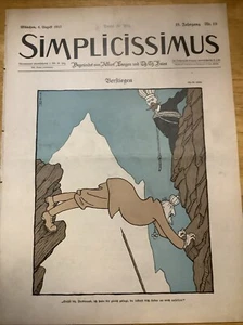 1913 RARE GERMAN SIMPLICISSIMUS MAGAZINE ~ ART NOUVEAU / JUDGENDSTIL ERA WWI - Picture 1 of 4