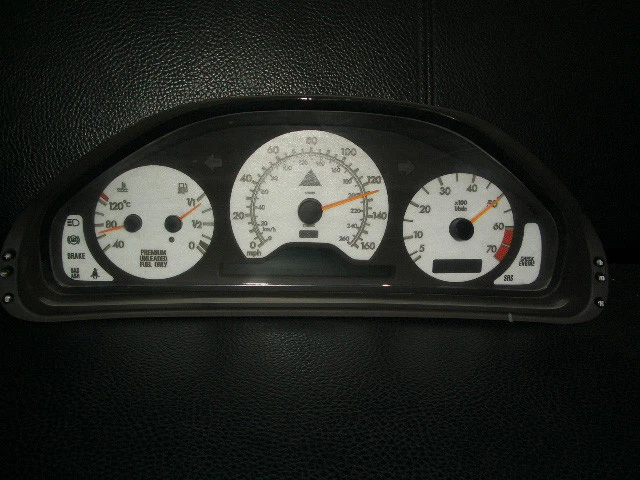 AMG Style White Gauge Face Overlay+Bezel+Rings For 1996-2000 Mercedes Benz W202 - Image 1 of 1