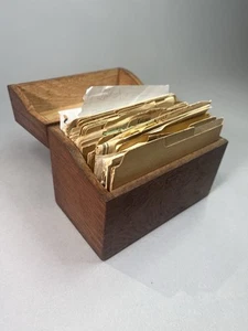 Vintage Wood Recipe Box Handwritten Cards, Clippings, Advertising, 1950s Florida - Picture 1 of 9