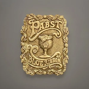 Vintage Pabst blaues Band Messing Gürtelschnalle. 1974 Top Zustand. - Bild 1 von 6
