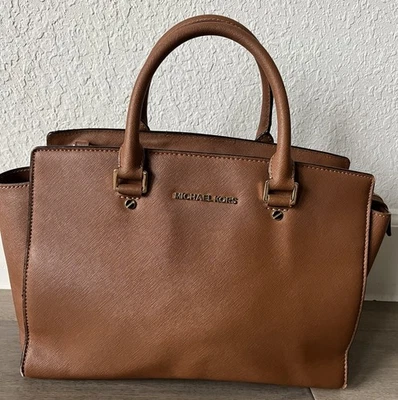 Bolsa de ombro Michael Kors Selma grande marrom leste oeste bolsa de mão LEIA - Imagem 1 de 4