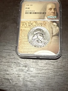 1958 Franklin Half Dollar Silver Coin NGC PF 68 (S139) - Picture 1 of 5