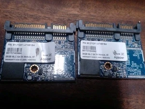 Pair Of Apacer 8GB MLC SATA Modules PN: 8Y.F1DF1.AT4B1BA From Dell Wyse Stations - Picture 1 of 7