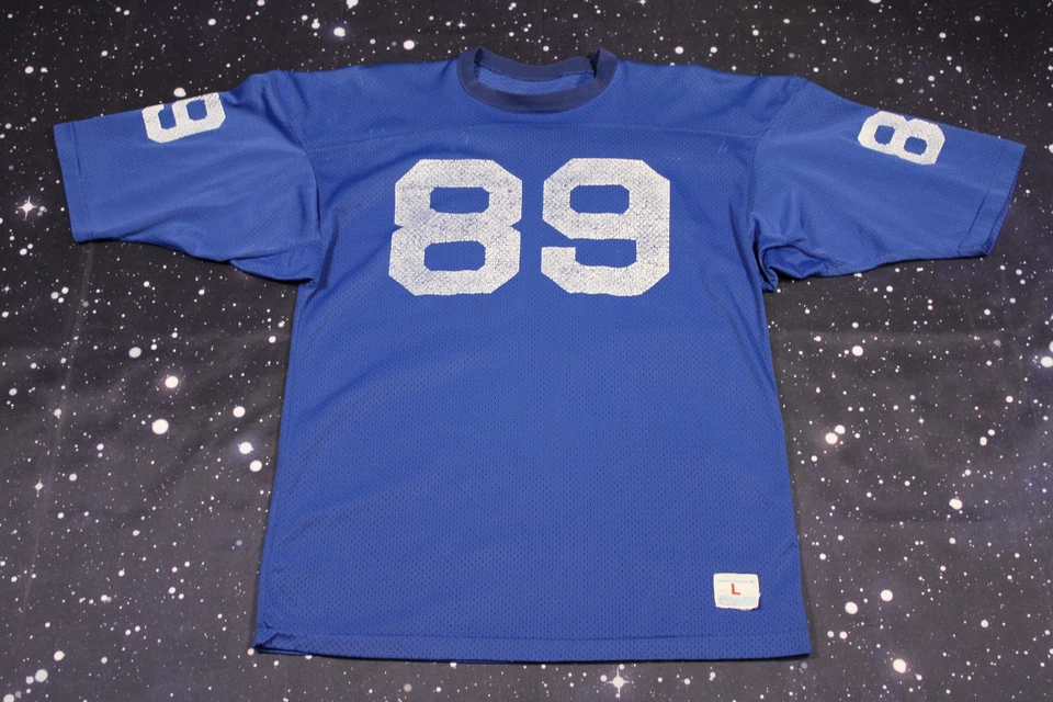 Vintage 60's Champion Blue #89 Nylon Football Jersey - Large - Made in USA - Image 1 of 4