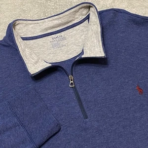 Pullover Polo Ralph Lauren Performance 1/4 Cremallera Para Hombres 3XB Azul Informal Atletismo - Imagen 1 de 7
