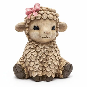 Rustic Resin Lamb Ornament Sheep Figurine Statue Farmhouse Decoration Home Décor - Picture 1 of 7