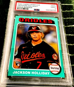 2024 TOPPS HERITAGE AQUA BORDER PSA 9 JACKSON HOLLIDAY 692 - Picture 1 of 3