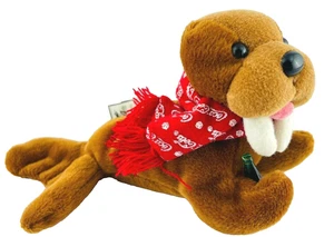 Juguete de peluche Coca Cola morsa con botella y logotipo bufanda estilo # 0124 bolsa de frijoles 1997 - Imagen 1 de 6