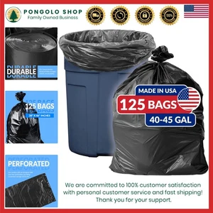 Reli. SuperValue 40-45 Gallonen Müllbeutel (125 Stück Großpackung), Made in USA | Schwarz - Bild 1 von 9