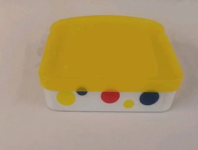 Plastic Wonder Bread Sandwich Storage Container Yellow Lid Polka Dots - Image 1 of 4
