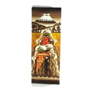 Jhon S Watercolor Painting Art Mount Fuji Musicians Sombrero 13.25 CREASE - Picture 1 of 9