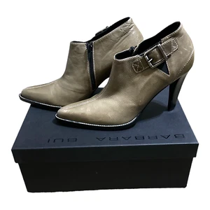 Barbara Bui Womens Brown Buckle Zip Ankle Heel Boots Booties Size 38.5 EU 8 US - Picture 1 of 10