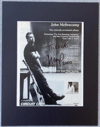 John Mellencamp Signed In Person 11x14 Matted Autographed Photo - Authentic Cover
