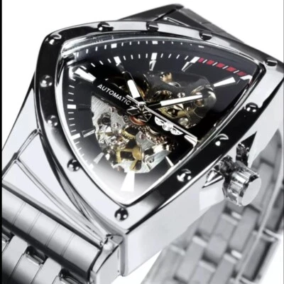Winner 526 Luxury Triangle Skeleton Watch For Men AutomaticMechanical  - Image 1 of 3