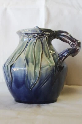 Rare Early 1930's REMUED Pottery - Gum Leaf & Branch Handle Jug Koala Claw Marks - image 1 of 4