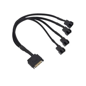 Cooling Fan Adapter Cable, 15 Pin SATA to 4 x 3 Pin / 4 Pin PMW 12V PC Case5424 - Picture 1 of 7