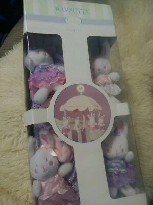 NUEVO *BALLERINA PRINCESA CONEJITO* Bebé Niña MUSICAL MÓVIL Rosa Lavanda Púrpura  Foto 1 de 4