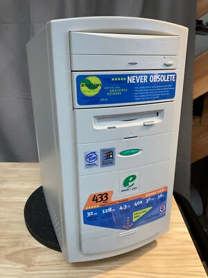 Emachines e-tower 433i NEVER OBSOLETE Desktop PC 32MB RAM + Windows 98 SE - Image 1 of 4