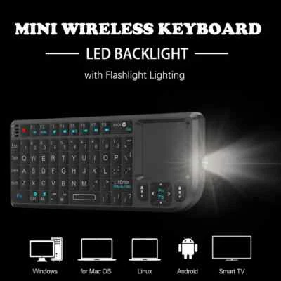 2.4G Wireless Keyboard With 7-color Backlight Touchpad Mouse And Flashligt - Image 1 of 4