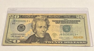 US Fancy Star Error Note Serial Twenty Dollar Replacement Duplicate Ink Fed $20 - Image 1 of 2