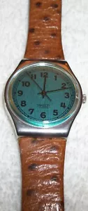 Vintage 1989 Swatch Greenie GX110 34mm watch Great condition New Battery Runs - Picture 1 of 4