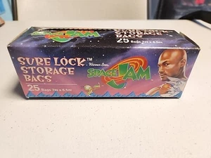 Vintage 1996 Space Jam Michael Jordan 25 Sure Lock Storage Bag VHTF Full Box - Picture 1 of 7