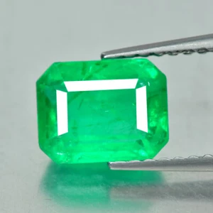 Pietra preziosa sciolta 1,40 carati taglio smeraldo naturale dello Zambia colore verde intenso - Foto 1 di 1