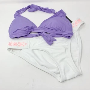 Bikini Badeanzug, lila Oberteil & weißes Unterteil, Gr. M Mossimo NEU - Bild 1 von 8