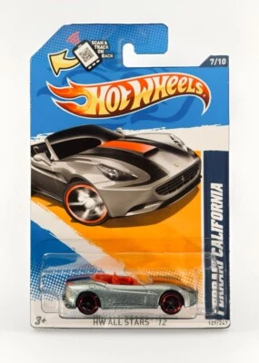 2012 Hot Wheels 127/247 Ferrari California Silver 7/10 HW All Stars '12 Mattel - Image 1 of 4