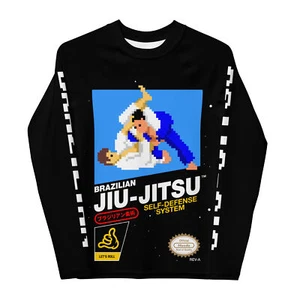 Brazilian Jiu-Jitsu 8-bit MMA BJJ Rash Guard No Gi White Belt Youth Kid Child - Picture 1 of 20