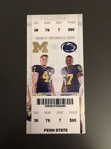 Michigan vs. Penn State 2014 Football Ticket Stub - Picture 1 of 2