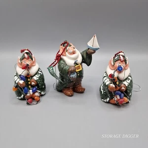 Vintage Set of 3 Midwest of Cannon Falls Christmas Elf Ornaments 3.25" Tall - Picture 1 of 12