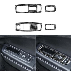 Carbon Fiber Interior Window Switch Button Cover Trim Fit For Charger 2011-2014 - Foto 1 di 9