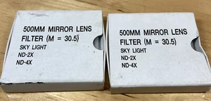 2 Boxes Of 500mm Mirror Lens Filter (M=30.5) Sky Light, ND-2X, ND-4X - Picture 1 of 2