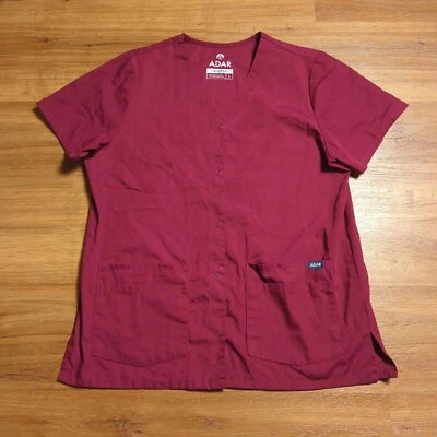 Blusa Médica Adar para Mujer Grande Roja Mezcla de Poliéster Manga Corta Ajuste Uniforme Universal Foto 1 de 4