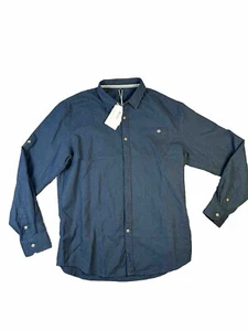 Camisa Top SAINTREZ Para Hombres Grande Do Azul Abotonada Manga Larga Algodón Nueva con Etiquetas - Imagen 1 de 8