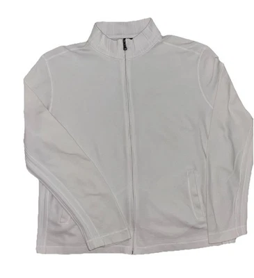 Suéter Hugo Boss-Blanco Algodón Cremallera Completa-Talla Mediana Foto 1 de 4