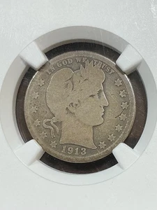 NGC AG3 1913 S BARBER QUARTER. VERY NICE FOR THE GRADE KEY DATE - Picture 1 of 3