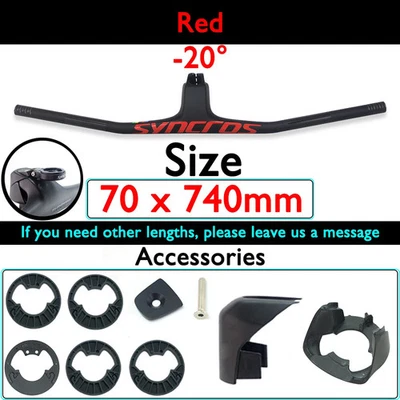 -20 Degree Integrated Carbon Handlebar MTB XC Flat T-Bar Shape Bicycle Handle - Image 1 of 4