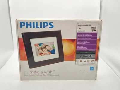 Philips-SPF3470T/G7-Digital PhotoFrame 7" LCD Panel-Brown Wood Frame-BRAND NEW - Image 1 of 4