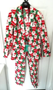 Weihnachtsanzug Weihnachtsmann Lustig Gemustert Kostüm 3-teilig Herren Neu Alt. - Bild 1 von 20