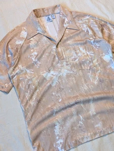 Spire California VTG 70s Mens Textureized Polyester Open Collar Pull Over LG USA - Picture 1 of 6